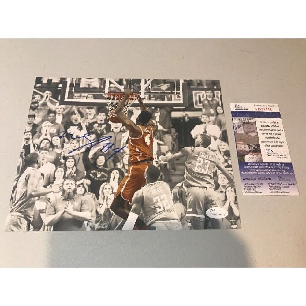 Mohamed Mo Bamba Autograph Signed Texas Spotlight Dunk 8x10 Photo JSA